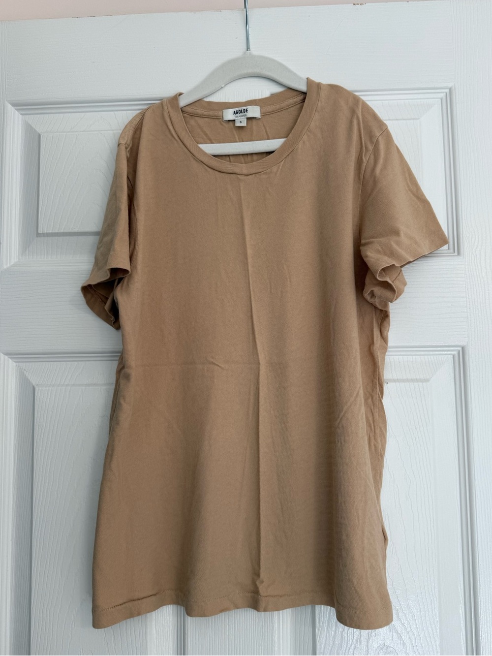 Agolde Short Sleeve Tee in Camel/Tan